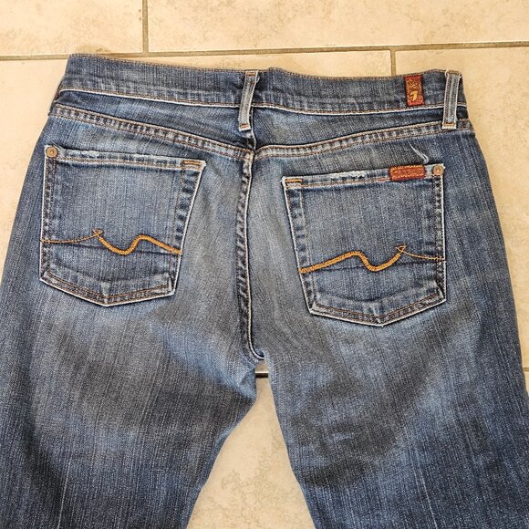 7 For All Mankind Women's Low Rise, Boot Cut Jeans, 29x33 - Picture 8 of 14